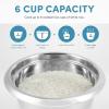 imageAroma Housewares Select Stainless Rice Cooker ampamp Warmer with Uncoated Inner Pot 3Cupuncooked6Cupcooked 12Qt ARC753SGB BlackStainless Steel Inner Pot