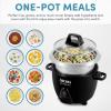 imageAroma Housewares Select Stainless Rice Cooker ampamp Warmer with Uncoated Inner Pot 3Cupuncooked6Cupcooked 12Qt ARC753SGB BlackStainless Steel Inner Pot