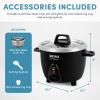 imageAroma Housewares Select Stainless Rice Cooker ampamp Warmer with Uncoated Inner Pot 3Cupuncooked6Cupcooked 12Qt ARC753SGB BlackStainless Steel Inner Pot