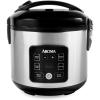 imageAroma Housewares 20 Cup Cooked 10 cup uncooked Digital Rice Cooker Slow Cooker Food Steamer SS Exterior ARC150SBBlackCoreCoat Ceramic