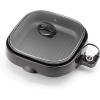 imageAroma Housewares ASP218B Grillet 4Qt 3in1 CoolTouch Electric Indoor Grill Portable Dishwasher Safe with Nonstick Pan ampamp Tempered Glass Lid Black