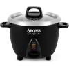 imageAroma Housewares Select Stainless Rice Cooker ampamp Warmer with Uncoated Inner Pot 3Cupuncooked6Cupcooked 12Qt ARC753SGB BlackStainless Steel Inner Pot