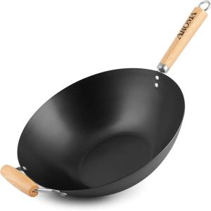 imageAroma Housewares 14quot Heavy Duty Carbon Steel Cookware ANW102 NonStick Wok black