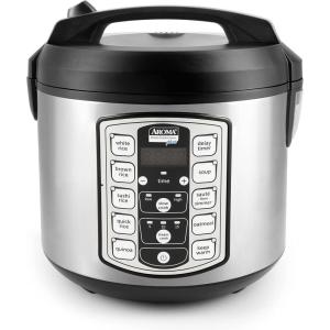 imageAroma Housewares 20 Cup Cooked 10 cup uncooked Digital Rice Cooker Slow Cooker Food Steamer SS Exterior ARC150SBBlackProfessional