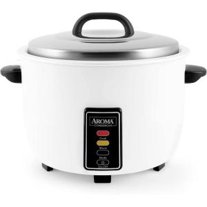imageAroma Housewares 60Cup Cooked 30Cup UNCOOKED Commercial Rice Cooker ARC1033EWhite30Cup