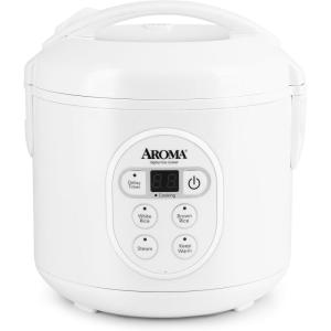 imageAroma Housewares 8Cup Cooked 4Cup UNCOOKED Digital Rice Cooker and Food Steamer ARC914DWhiteRice Cooker