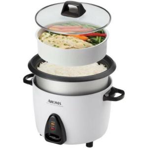 imageAroma Housewares ARC360NGP 20Cup PotStyle Rice Cooker ampamp Food Steamer White10Cup Uncooked