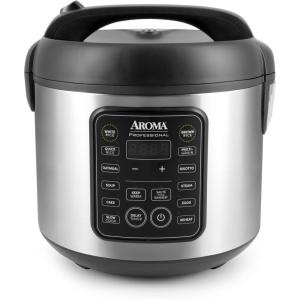 imageAroma Housewares ARC5200SB 2O2O Model Rice ampamp Grain Cooker Saut Slow Cook Steam Stew Oatmeal Risotto Soup 20 Cup 10 Cup uncooked Stainless Steel20 cup cooked  10 cup uncooked