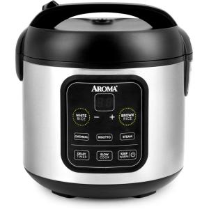 imageAroma Housewares ARC994SB Rice ampamp Grain Cooker Slow Cook Steam Oatmeal Risotto 8cup cooked4cup uncooked2Qt Stainless Steel4 Cup Uncooked