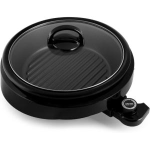 imageAroma Housewares ASP137 Grillet 3Qt 3in1 CoolTouch Electric Indoor Grill Portable Dishwasher Safe 3Quart WhiteBlack