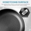imageAROMA 10Inch Stainless Steel ampamp Nonstick Ceramic Frying Pan with Honeycomb Surface Scratch Protection