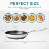 imageAROMA 10Inch Stainless Steel ampamp Nonstick Ceramic Frying Pan with Honeycomb Surface Scratch Protection