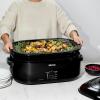imageAROMA 18Qt Roaster Oven with SelfBasting Lid Fits 22lb Turkey Adjustable Temperature Settings Keep Warm Setting Black ART718BBlack