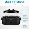 imageAROMA 18Qt Roaster Oven with SelfBasting Lid Fits 22lb Turkey Adjustable Temperature Settings Keep Warm Setting Black ART718BBlack