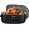 imageAROMA 18Qt Roaster Oven with SelfBasting Lid Fits 22lb Turkey Adjustable Temperature Settings Keep Warm Setting Black ART718BBlack
