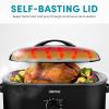 imageAROMA 18Qt Roaster Oven with SelfBasting Lid Fits 22lb Turkey Adjustable Temperature Settings Keep Warm Setting Black ART718BBlack