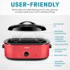 imageAROMA 18Qt Roaster Oven with SelfBasting Lid Fits 22lb Turkey Adjustable Temperature Settings Keep Warm Setting Black ART718BRed