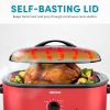 imageAROMA 18Qt Roaster Oven with SelfBasting Lid Fits 22lb Turkey Adjustable Temperature Settings Keep Warm Setting Black ART718BRed