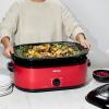 imageAROMA 18Qt Roaster Oven with SelfBasting Lid Fits 22lb Turkey Adjustable Temperature Settings Keep Warm Setting Black ART718BRed