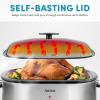imageAROMA 20Qt Roaster Oven with SelfBasting Lid Fits 24lb Turkey Adjustable Temperature Settings Keep Warm Setting Stainless Steel ART720SRoaster Oven