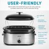 imageAROMA 20Qt Roaster Oven with SelfBasting Lid Fits 24lb Turkey Adjustable Temperature Settings Keep Warm Setting Stainless Steel ART720SRoaster Oven