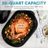 imageAROMA 20Qt Roaster Oven with SelfBasting Lid Fits 24lb Turkey Adjustable Temperature Settings Keep Warm Setting Stainless Steel ART720SRoaster Oven