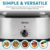 imageAROMA 20Qt Roaster Oven with SelfBasting Lid Fits 24lb Turkey Adjustable Temperature Settings Keep Warm Setting Stainless Steel ART720SRoaster Oven