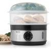 imageAROMA Double Food Steamer Basket and Electric Rice Steamer with EasyRead Water Level and Timer5Quart Capacity