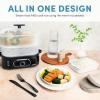 imageAROMA Double Food Steamer Basket and Electric Rice Steamer with EasyRead Water Level and Timer8Quart Capacity
