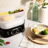 imageAROMA Double Food Steamer Basket and Electric Rice Steamer with EasyRead Water Level and Timer8Quart Capacity