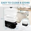 imageAROMA Double Food Steamer Basket and Electric Rice Steamer with EasyRead Water Level and Timer8Quart Capacity