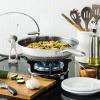 imageAROMA NonStick Stainless Steel Wok Pan with SelfBalancing Lid and Honeycomb SurfaceGuard Technology 125 Inches 5Qt
