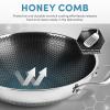 imageAROMA NonStick Stainless Steel Wok Pan with SelfBalancing Lid and Honeycomb SurfaceGuard Technology 125 Inches 5Qt