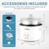 imageAROMA Rice Cooker 2Cup Uncooked  4Cup Cooked Steamer Grain Cooker Soup Maker Oatmeal Cooker Auto Keep Warm 1 Qt White ARC3021NG
