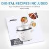 imageAROMA Rice Cooker 2Cup Uncooked  4Cup Cooked Steamer Grain Cooker Soup Maker Oatmeal Cooker Auto Keep Warm 1 Qt White ARC3021NG