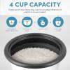 imageAROMA Rice Cooker 2Cup Uncooked  4Cup Cooked Steamer Grain Cooker Soup Maker Oatmeal Cooker Auto Keep Warm 1 Qt White ARC3021NG
