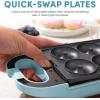 imageAROMA Swap ampamp Flip Waffle Maker with Removable Plates 3in1 Panini Press Mini Donut Maker and Waffle IronBlue
