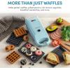 imageAROMA Swap ampamp Flip Waffle Maker with Removable Plates 3in1 Panini Press Mini Donut Maker and Waffle IronBlue