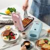 imageAROMA Swap ampamp Flip Waffle Maker with Removable Plates 3in1 Panini Press Mini Donut Maker and Waffle IronBlue