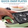 imageAROMA Swap ampamp Flip Waffle Maker with Removable Plates 3in1 Panini Press Mini Donut Maker and Waffle IronGreen