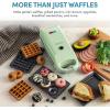 imageAROMA Swap ampamp Flip Waffle Maker with Removable Plates 3in1 Panini Press Mini Donut Maker and Waffle IronGreen