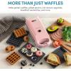 imageAROMA Swap ampamp Flip Waffle Maker with Removable Plates 3in1 Panini Press Mini Donut Maker and Waffle IronPink