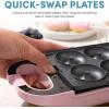 imageAROMA Swap ampamp Flip Waffle Maker with Removable Plates 3in1 Panini Press Mini Donut Maker and Waffle IronPink