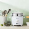 imageAroma Housewares 14Cup Cooked  3Qt Select Stainless PotStyle Rice Cooker ampamp Food Steamer OneTouch Operation Automatic Keep Warm Mode White ARC7571SG