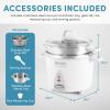 imageAroma Housewares 14Cup Cooked  3Qt Select Stainless PotStyle Rice Cooker ampamp Food Steamer OneTouch Operation Automatic Keep Warm Mode White ARC7571SG