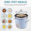 imageAroma Housewares 4Cups Cooked  1Qt Rice ampamp Grain Cooker ARC302NG WhiteBlue