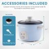 imageAroma Housewares 4Cups Cooked  1Qt Rice ampamp Grain Cooker ARC302NG WhiteBlue