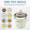 imageAroma Housewares 4Cups Cooked  1Qt Rice ampamp Grain Cooker ARC302NG WhiteLight Green