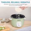 imageAroma Housewares 4Cups Cooked  1Qt Rice ampamp Grain Cooker ARC302NG WhiteLight Green