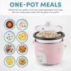 imageAroma Housewares 4Cups Cooked  1Qt Rice ampamp Grain Cooker ARC302NG WhitePink